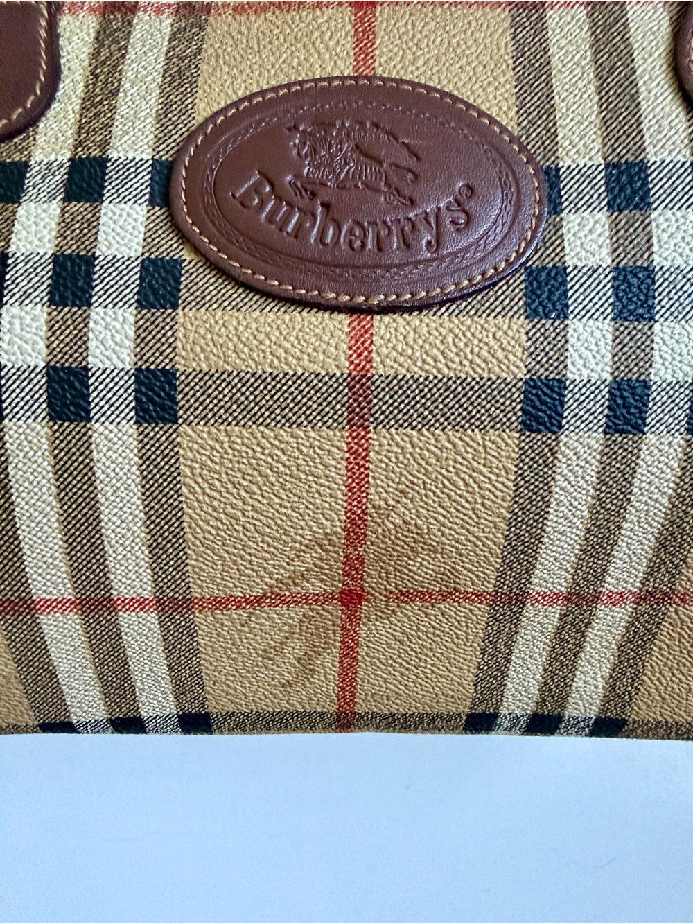 Authentic Vintage 80s / 90s Burberrys London Nova Check Boston Satchel Bag - Picture 2 of 14
